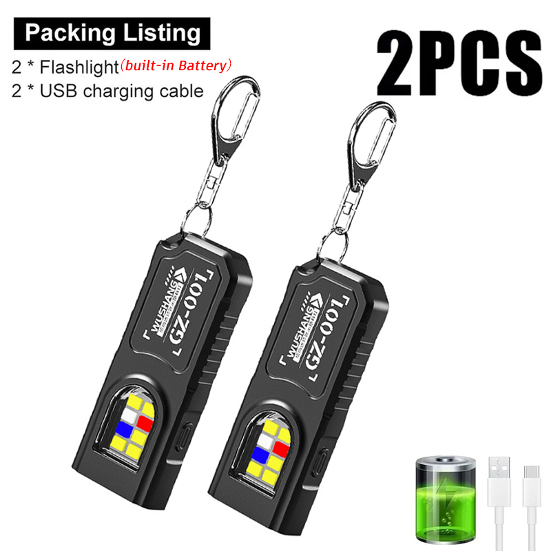 Fishing Kit Compact - Multifunctional Keychain Flashlight USB Rechargeable Mini