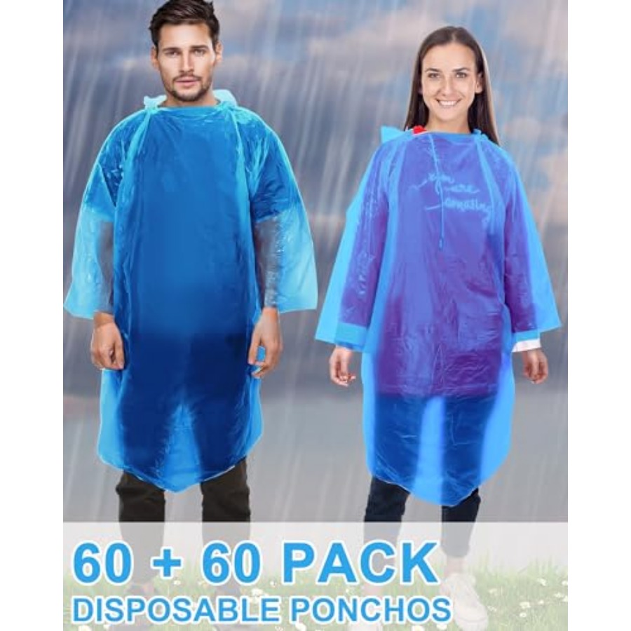 120 Pack Disposable Rain Ponch - đánh giá và giá Emergency Poncho Rain