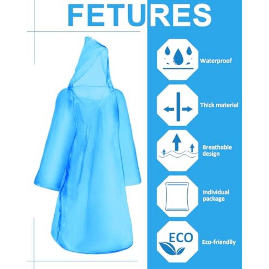 120 Pack Disposable Rain Ponch - đánh giá và giá Emergency Poncho Rain