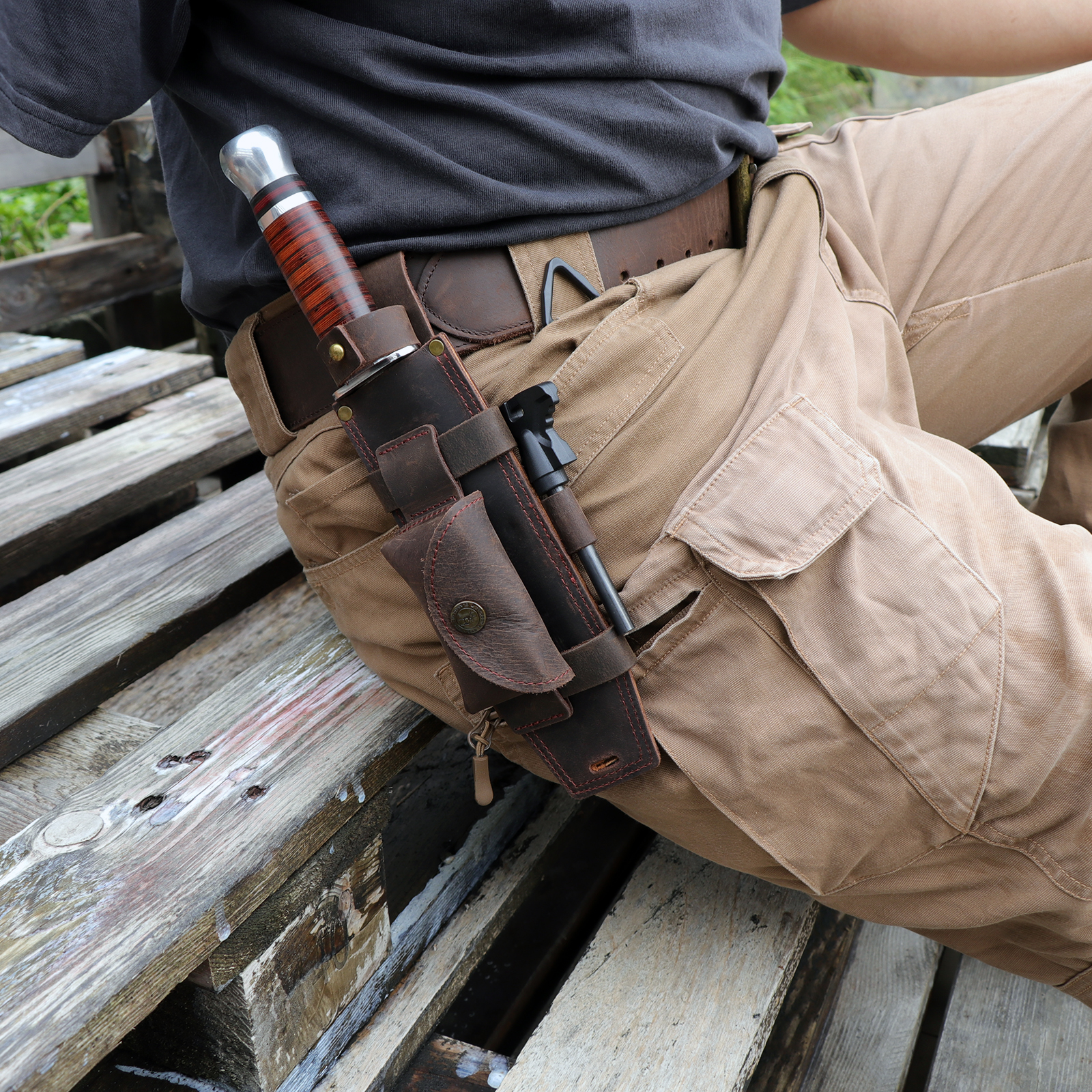 Tourbon Camping Leather thKnif - đánh giá và giá Bushcraft Knife Fixed