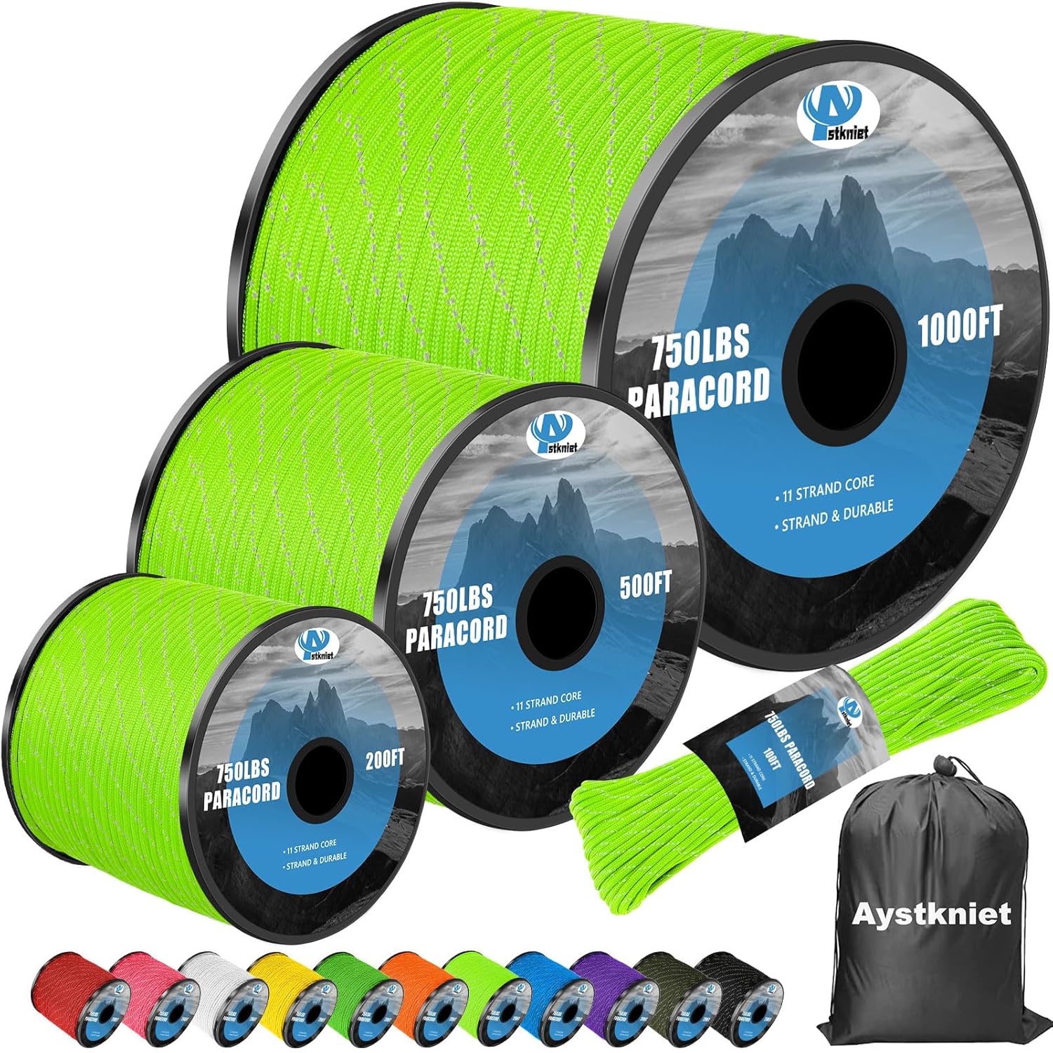 750lb Reflective Paracord Rope - đánh giá và giá Para Cord 1000Ft