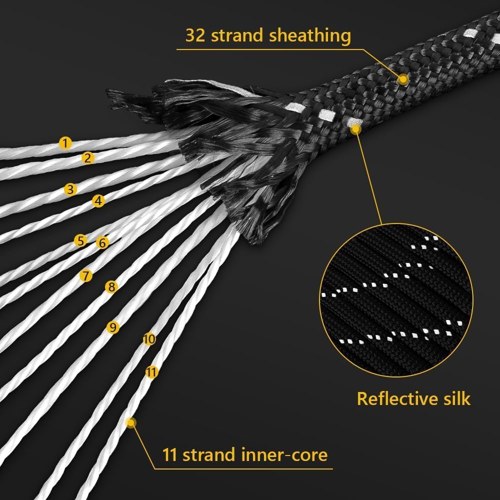 750lb Reflective Paracord Rope - đánh giá và giá Para Cord 1000Ft