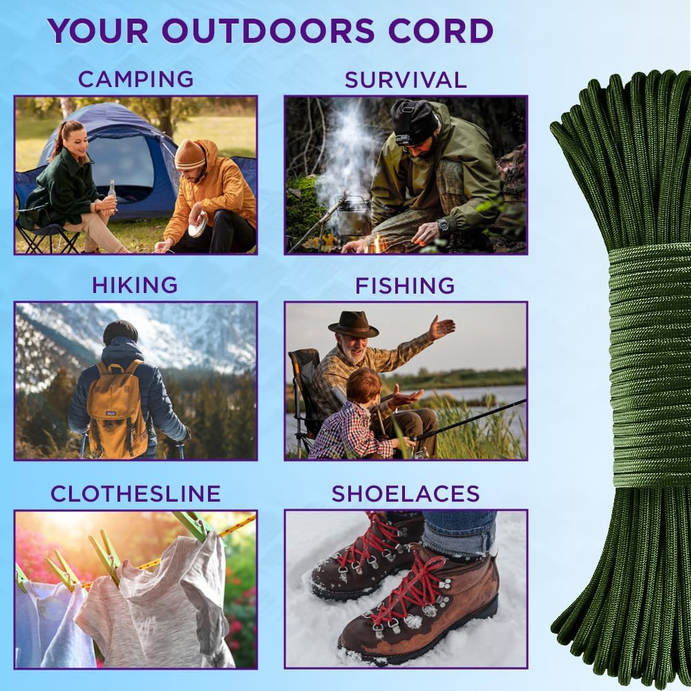 Reflective Paracord Rope 1000f - đánh giá và giá Para Cord 1000Ft