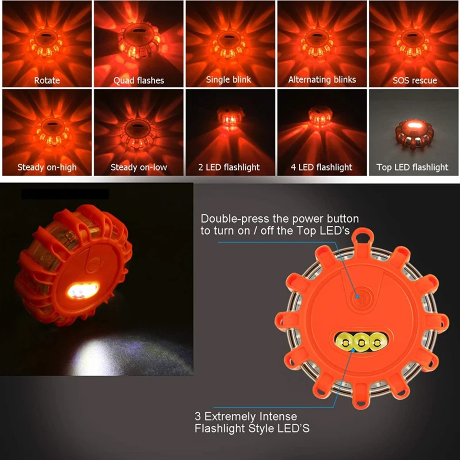 3PCS LED Road Flares Emergency - đánh giá và giá Signal Flare Kit