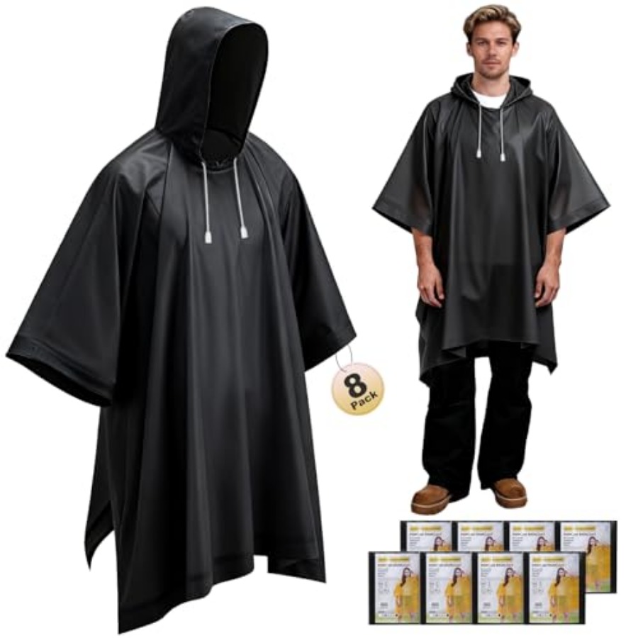 8 Pack Hooded Rain Ponchos for - đánh giá và giá Emergency Poncho Rain