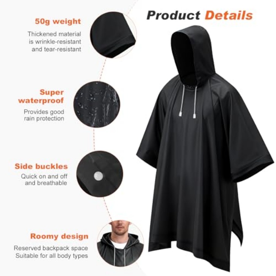 8 Pack Hooded Rain Ponchos for - đánh giá và giá Emergency Poncho Rain