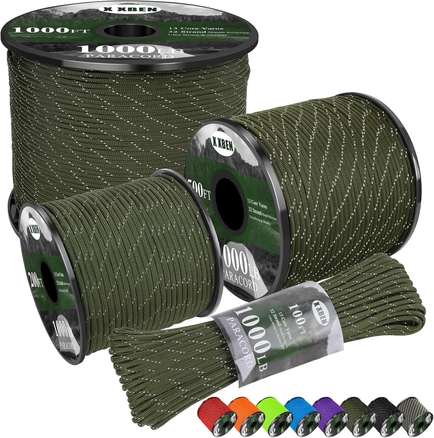 1000lb Reflective Paracord 4mm - đánh giá và giá Para Cord 1000Ft