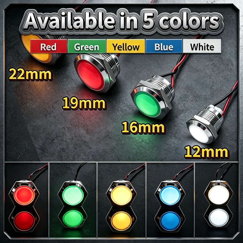 12mm 16mm 19mm 22mm Metal LED  - đánh giá và giá Signal Panel Orange