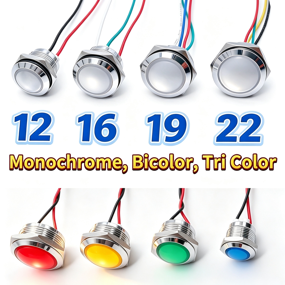 12mm 16mm 19mm 22mm Metal LED  - đánh giá và giá Signal Panel Orange