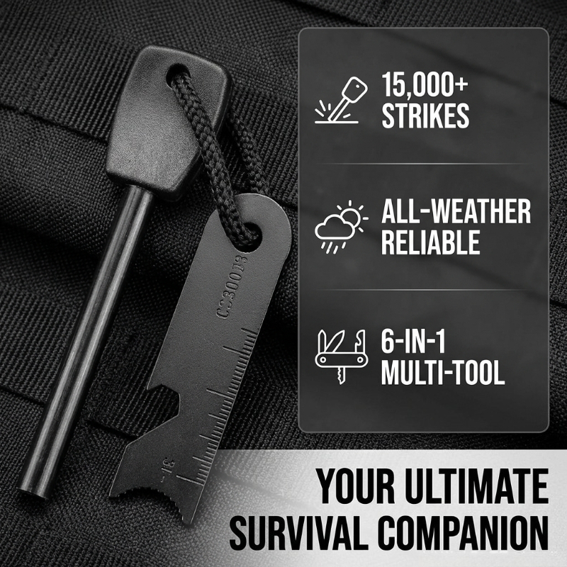 Multi-Function Wooden Handle M - đánh giá và giá Magnesium Fire Starter