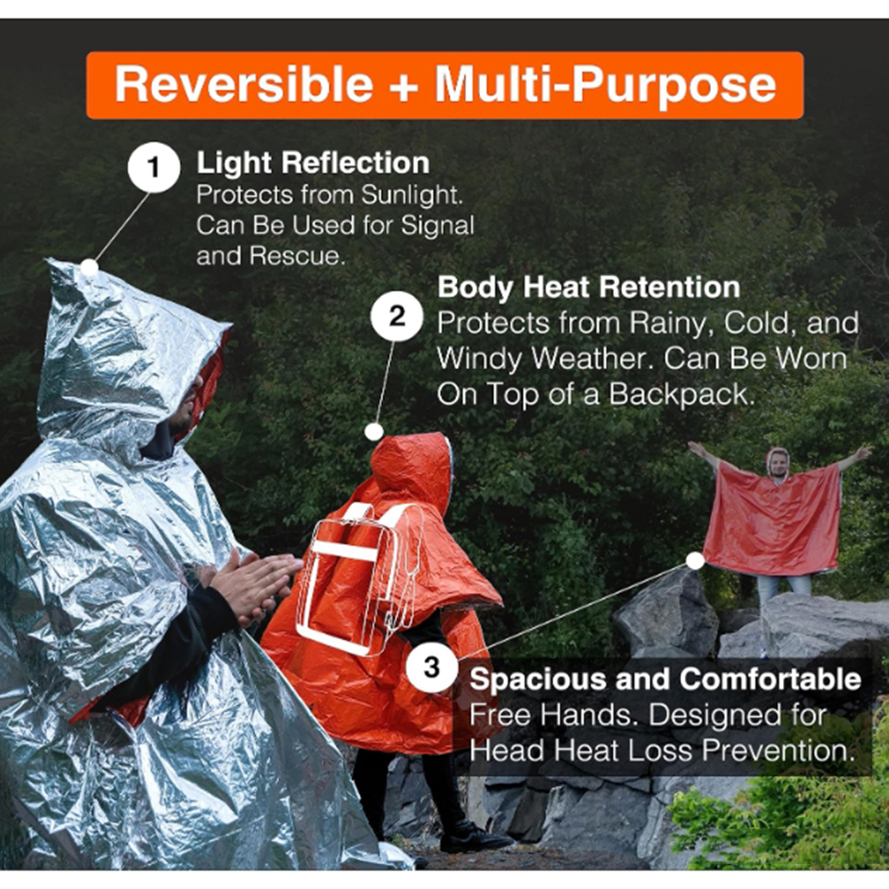 Portable Outdoor Emergency Rai - đánh giá và giá Emergency Poncho Rain