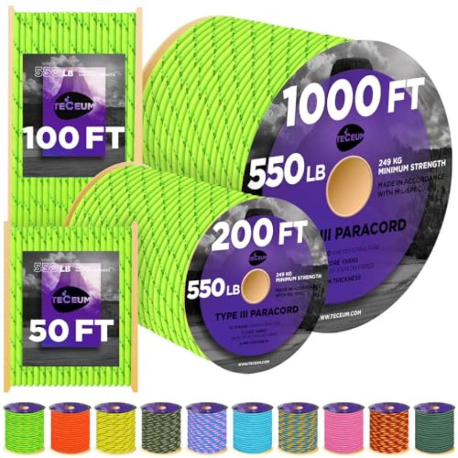 Reflective Paracord Rope 1000  - đánh giá và giá Para Cord 1000Ft