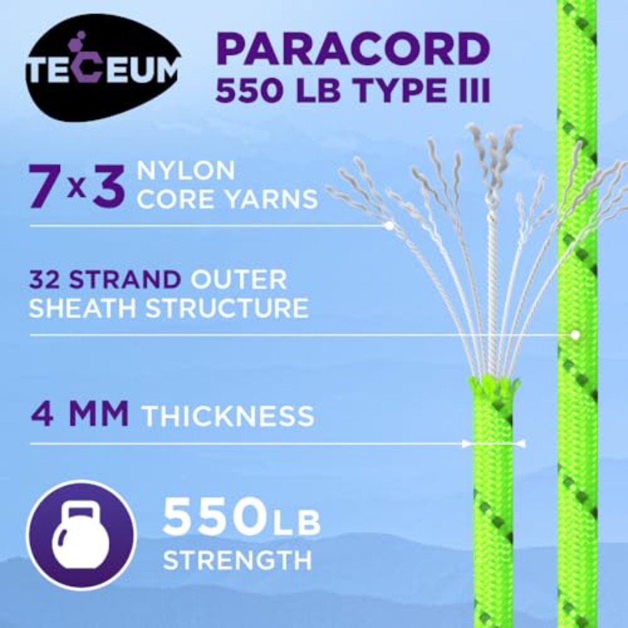 Reflective Paracord Rope 1000  - đánh giá và giá Para Cord 1000Ft