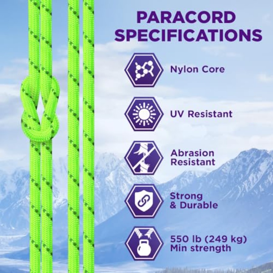 Reflective Paracord Rope 1000  - đánh giá và giá Para Cord 1000Ft