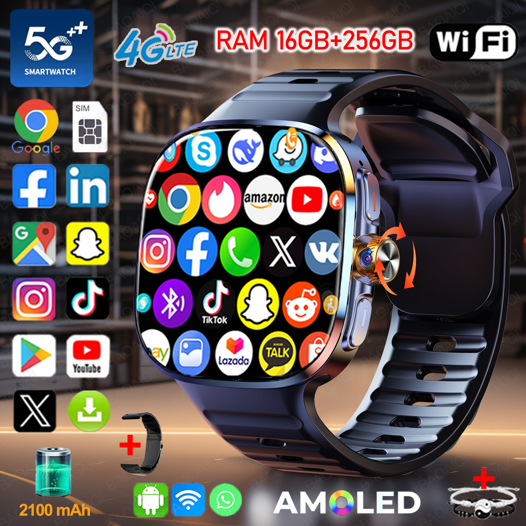 New Large Screen Smartwatch 4G - đánh giá và giá Compass Lensatic