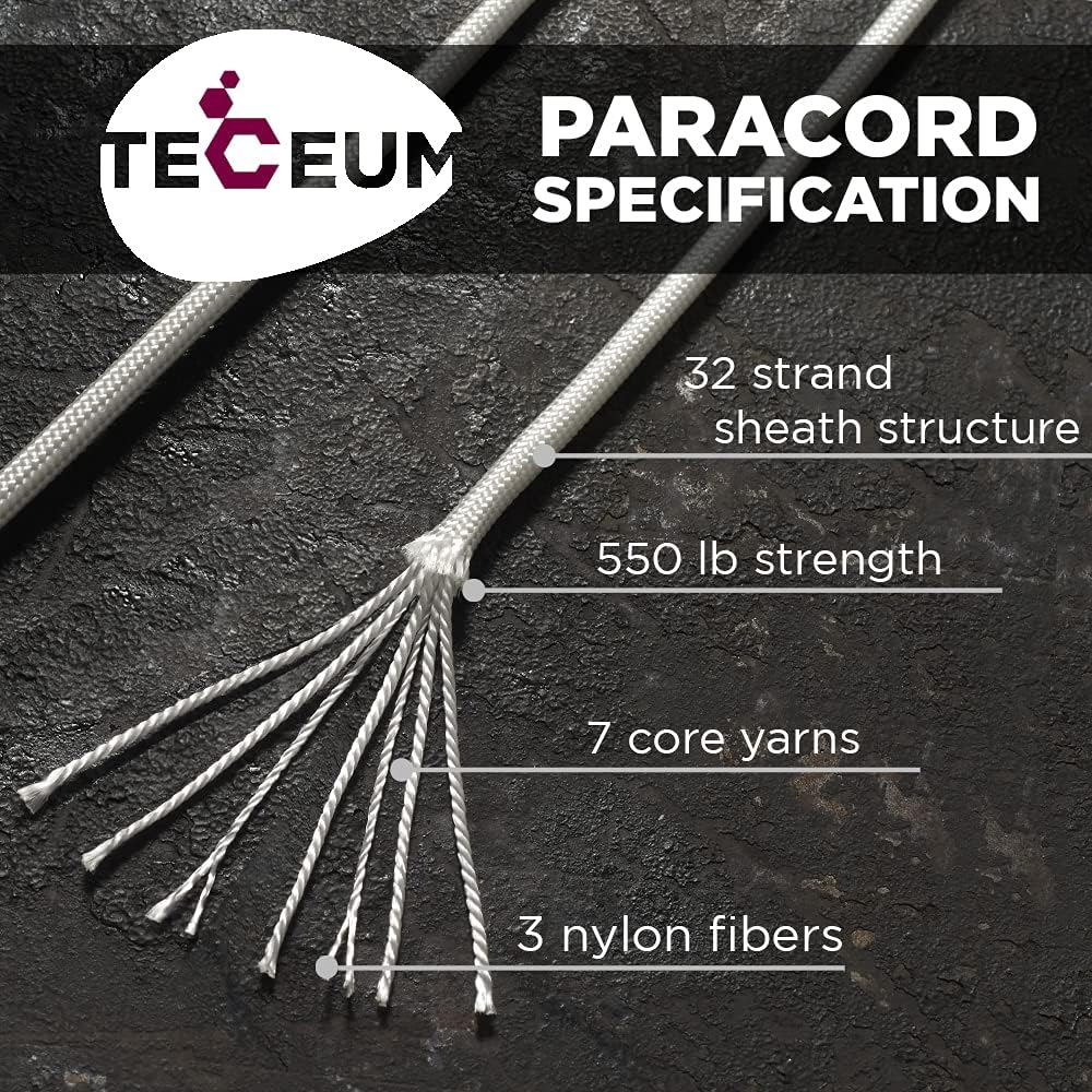 Paracord Type III 550 White 10 - đánh giá và giá Para Cord 1000Ft