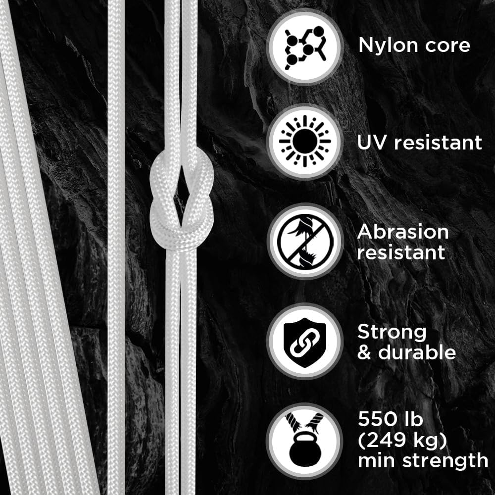 Paracord Type III 550 White 10 - đánh giá và giá Para Cord 1000Ft