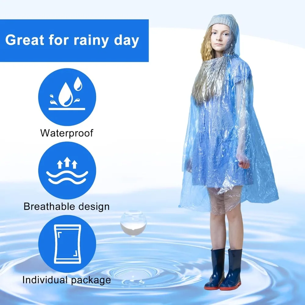 twoworld 30 Pcs Disposable Rai - đánh giá và giá Emergency Poncho Rain
