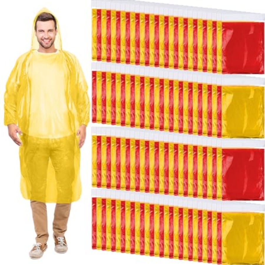 Handepo 100 Pack of Adult Rain - đánh giá và giá Emergency Poncho Rain