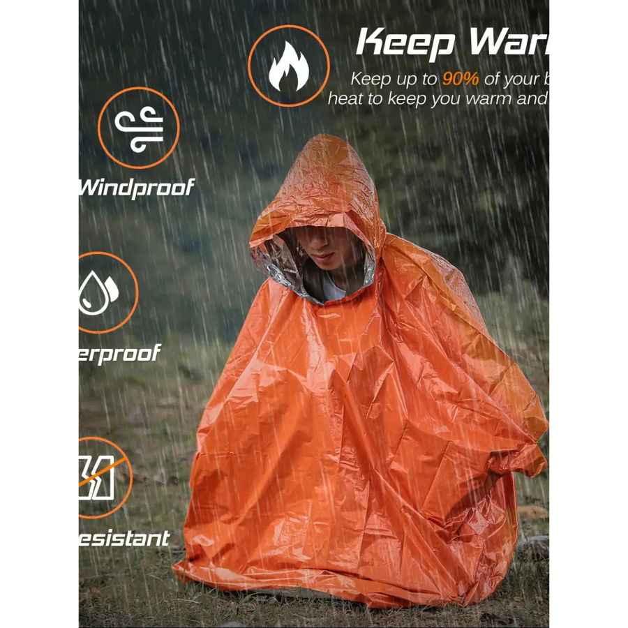 Emergency Rain Poncho Thermal  - đánh giá và giá Emergency Poncho Rain