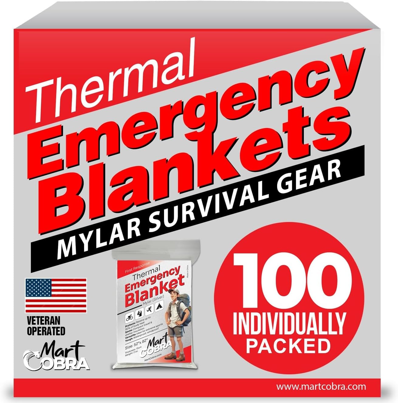 100-Pack Reflective Thermal Bl - đánh giá và giá Survival Blanket Reflective