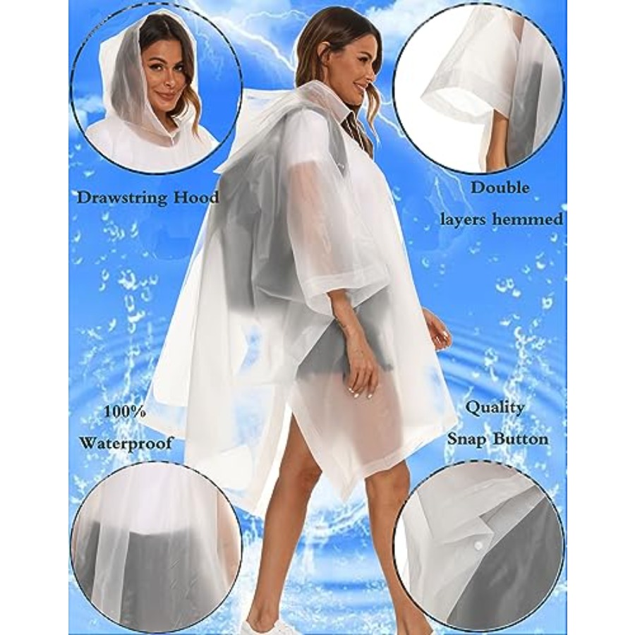 2 Pack Rain Ponchos for Adults - đánh giá và giá Emergency Poncho Rain