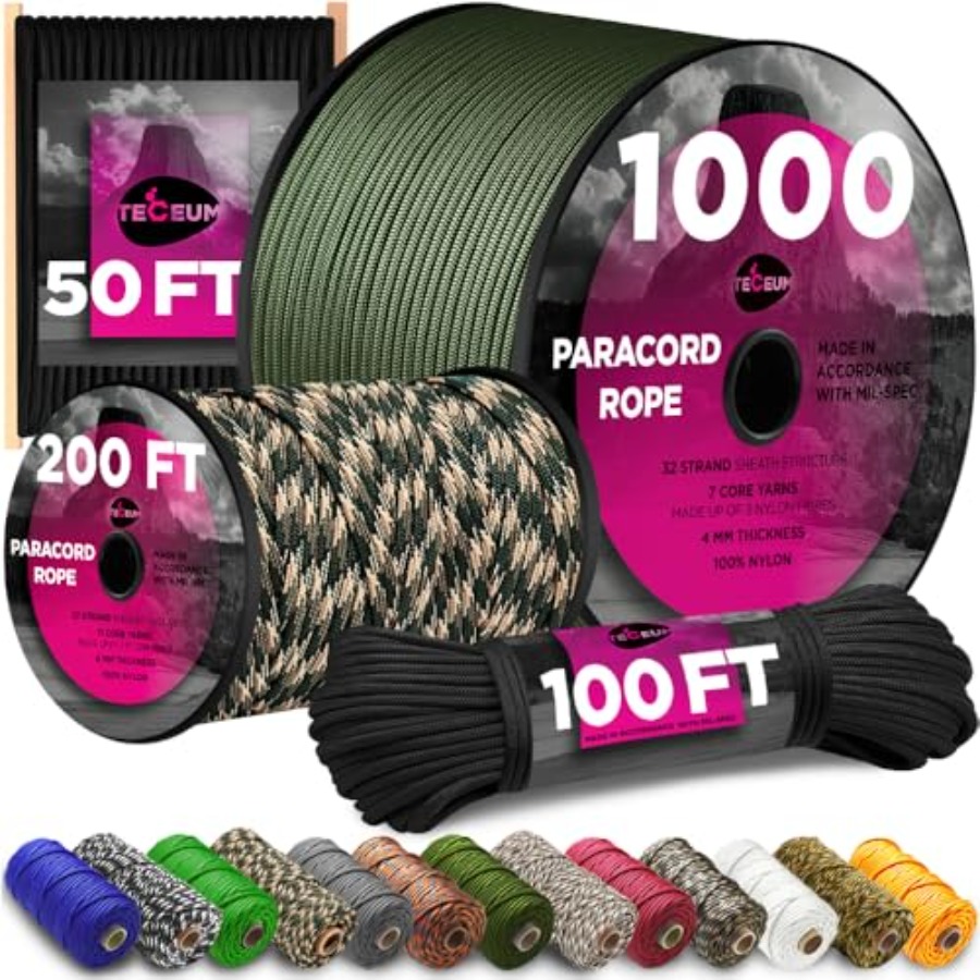 Paracord Rope 750 lb 1000ft/ 2 - đánh giá và giá Para Cord 1000Ft