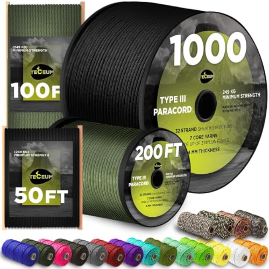 5/32 Paracord Rope 1000 1000ft - đánh giá và giá Para Cord 1000Ft