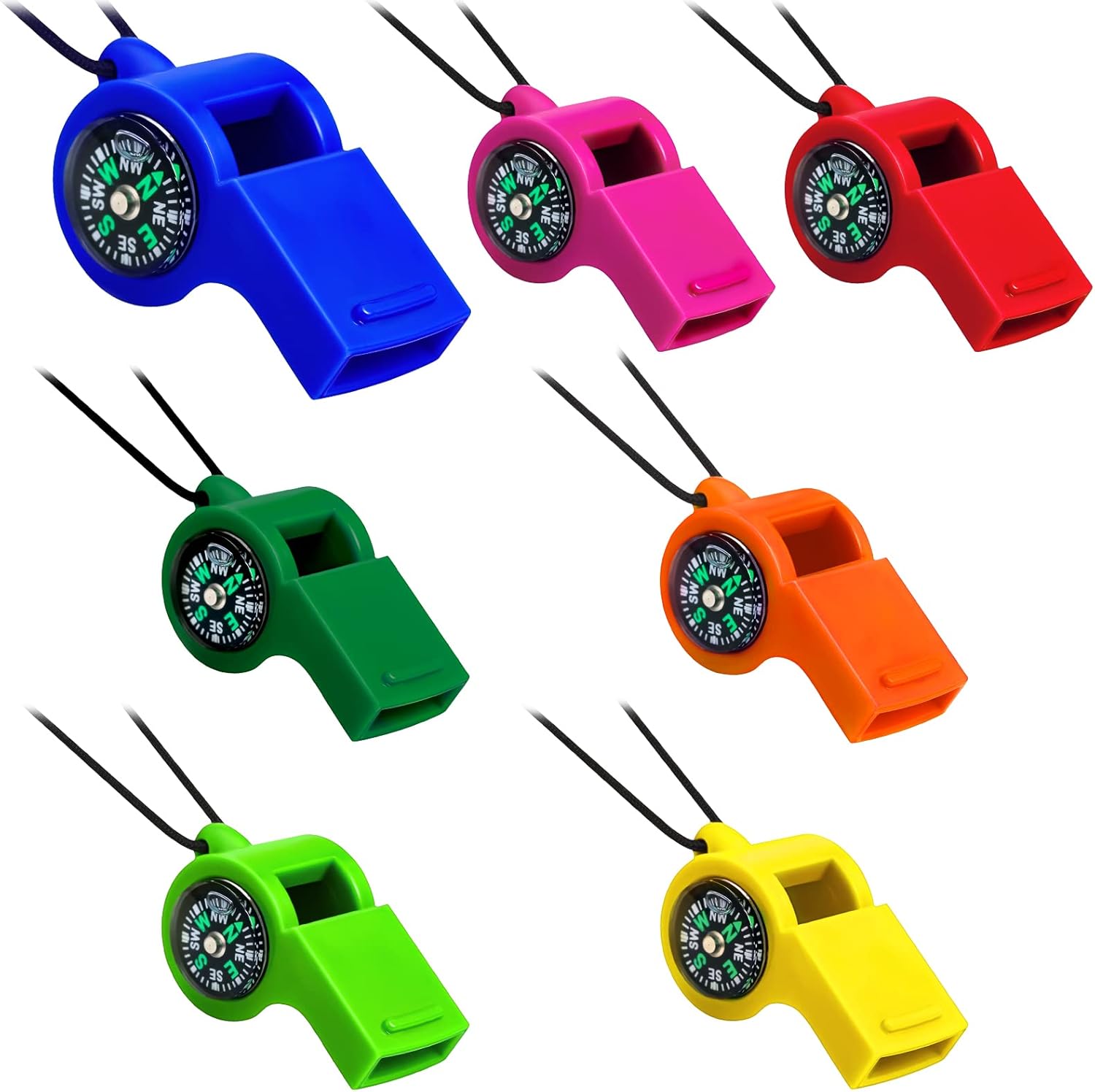7 Pack 2-in-1 Whistle Compass  - đánh giá và giá Emergency Whistle Loud