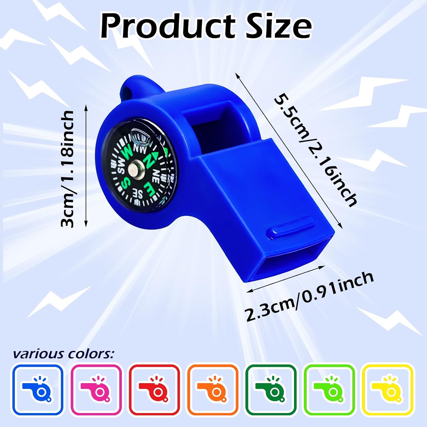 7 Pack 2-in-1 Whistle Compass  - đánh giá và giá Emergency Whistle Loud