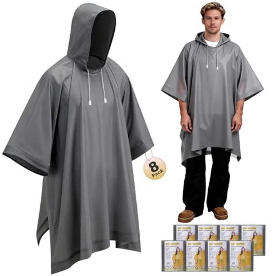 8 Pack Hooded Rain Ponchos for - đánh giá và giá Emergency Poncho Rain