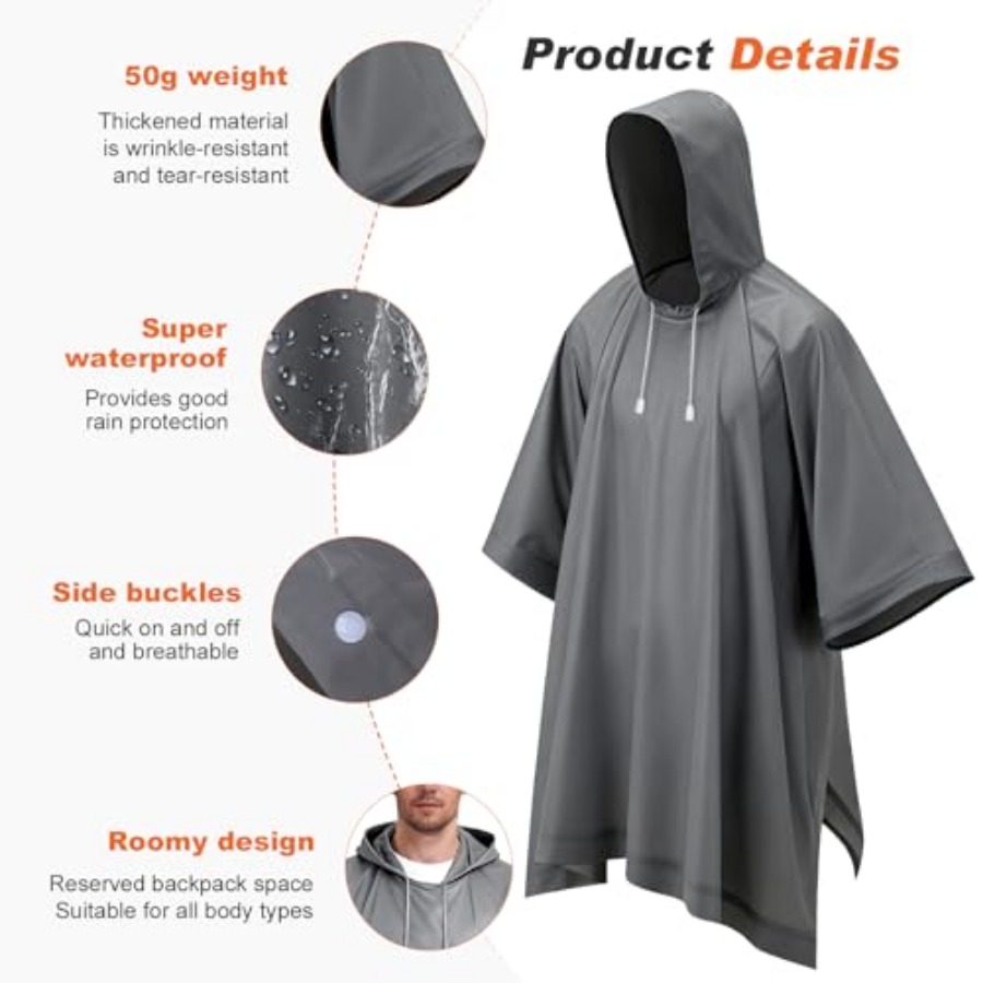 8 Pack Hooded Rain Ponchos for - đánh giá và giá Emergency Poncho Rain