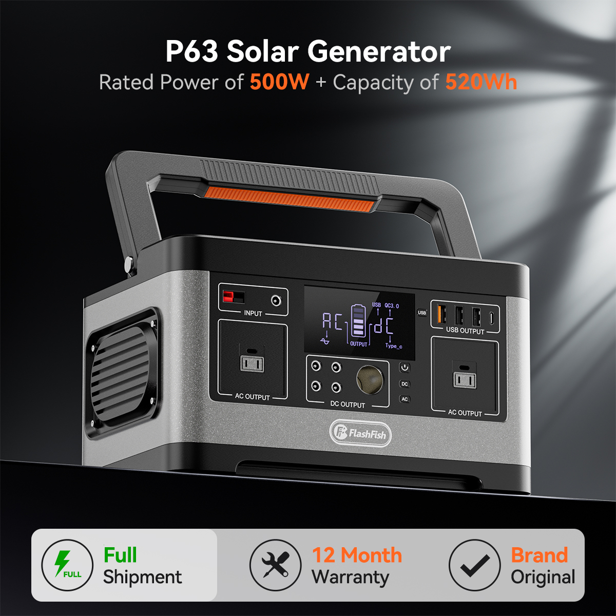 FF FlashFish P63 Portable Powe - đánh giá và giá Solar Emergency Charger