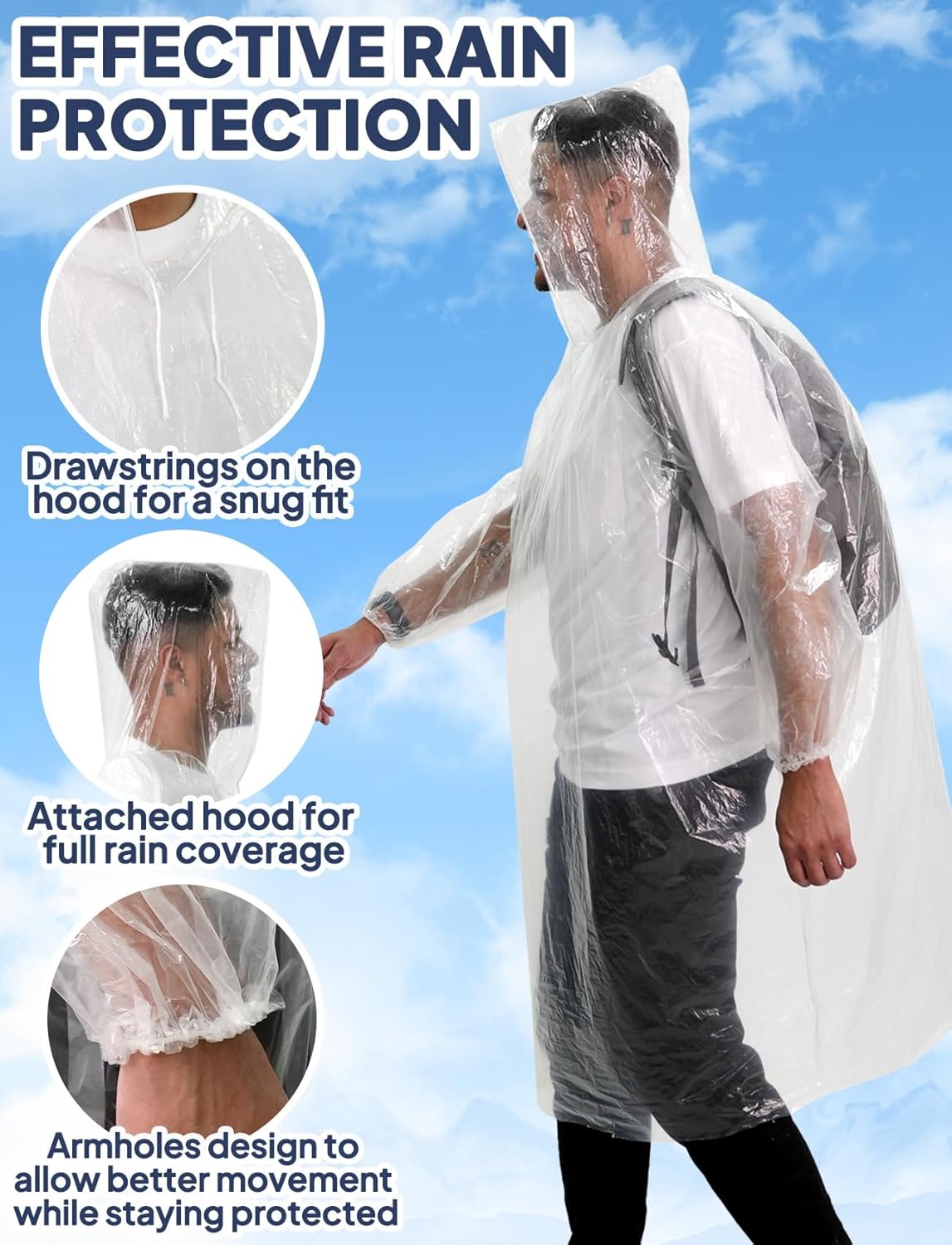 Disposable Rain Poncho for Adu - đánh giá và giá Emergency Poncho Rain