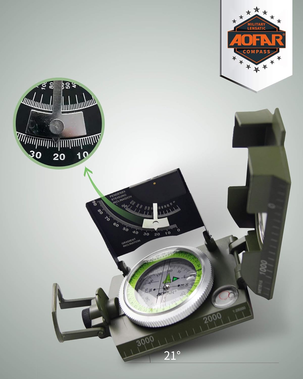Military Compass for Hiking, L - đánh giá và giá Compass Lensatic