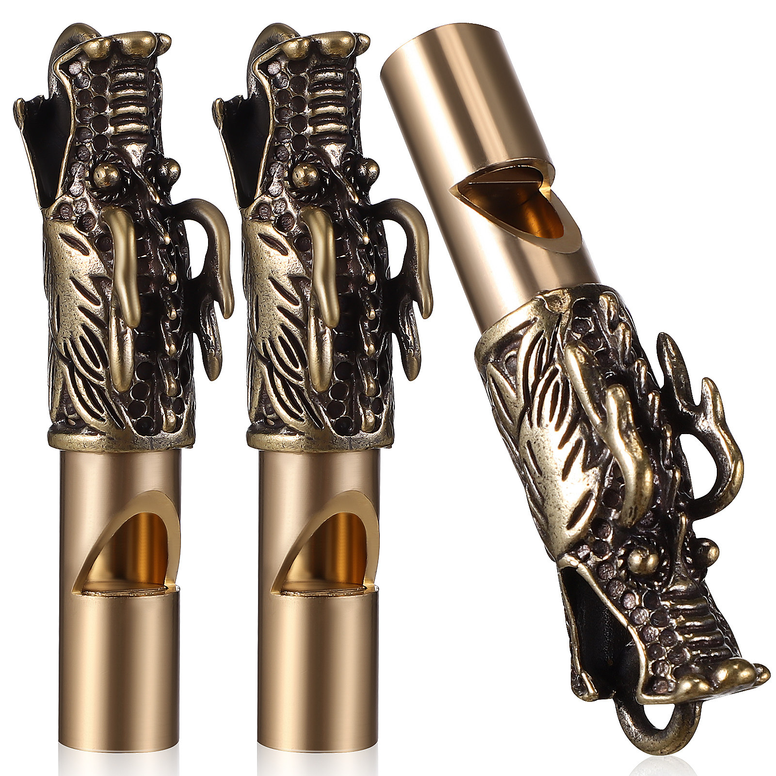 3Pcs Dragon Whistles Brass Vin - đánh giá và giá Emergency Whistle Loud