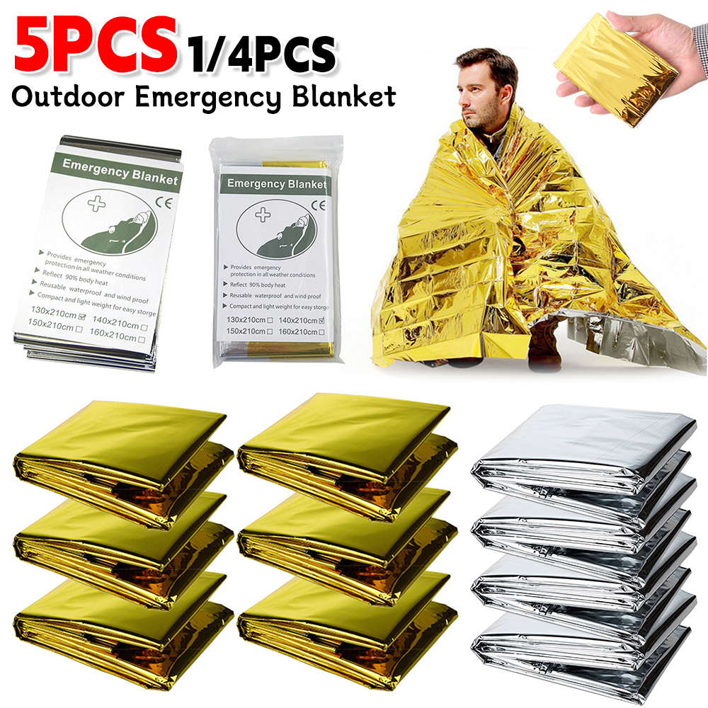 5Pcs Outdoor Emergency Blanket - đánh giá và giá Bivy Bag Emergency