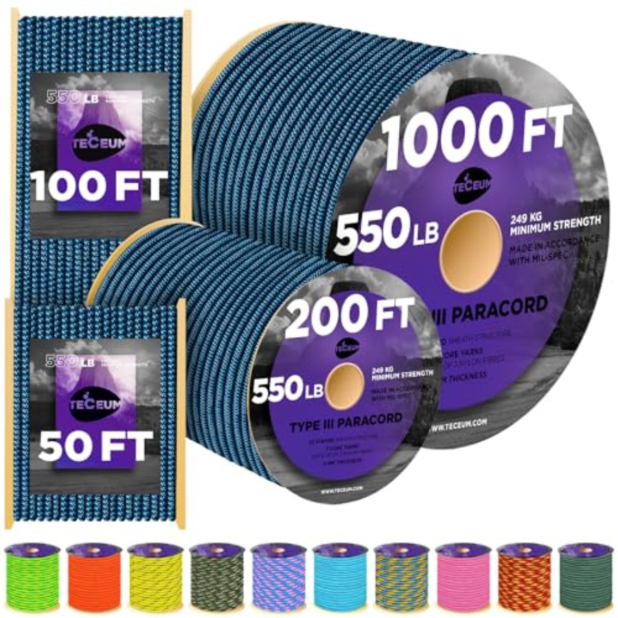 Reflective Paracord Rope 1000  - đánh giá và giá Para Cord 1000Ft