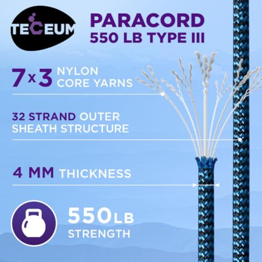 Reflective Paracord Rope 1000  - đánh giá và giá Para Cord 1000Ft