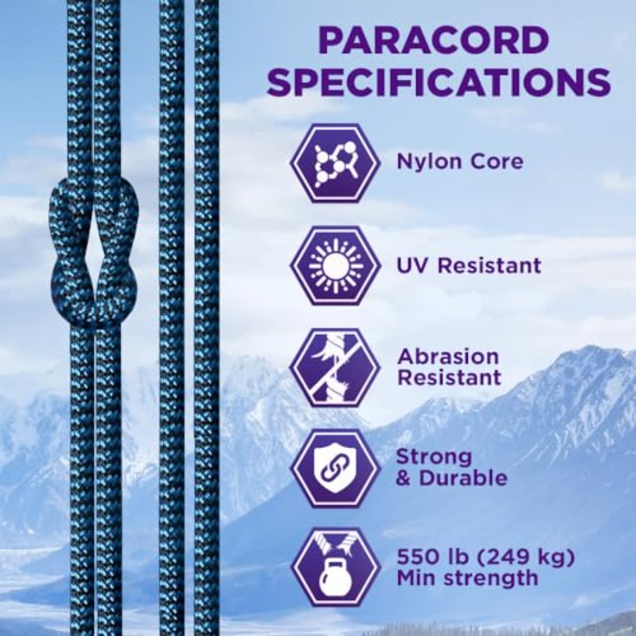 Reflective Paracord Rope 1000  - đánh giá và giá Para Cord 1000Ft