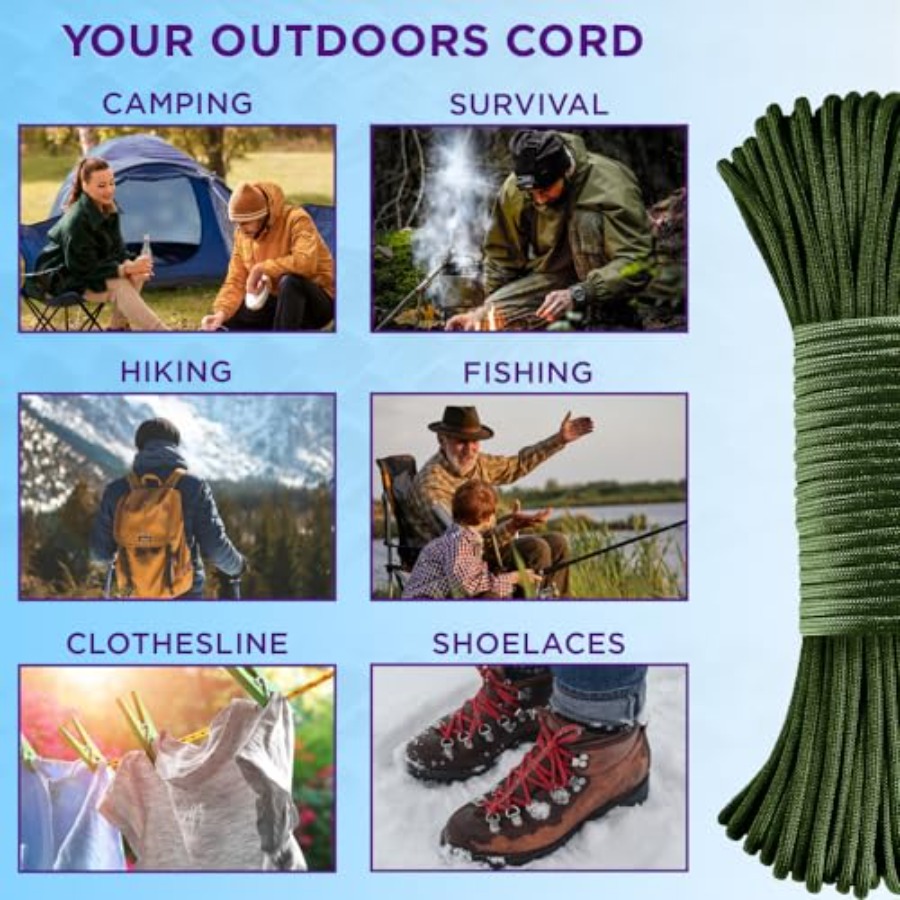 Reflective Paracord Rope 1000  - đánh giá và giá Para Cord 1000Ft