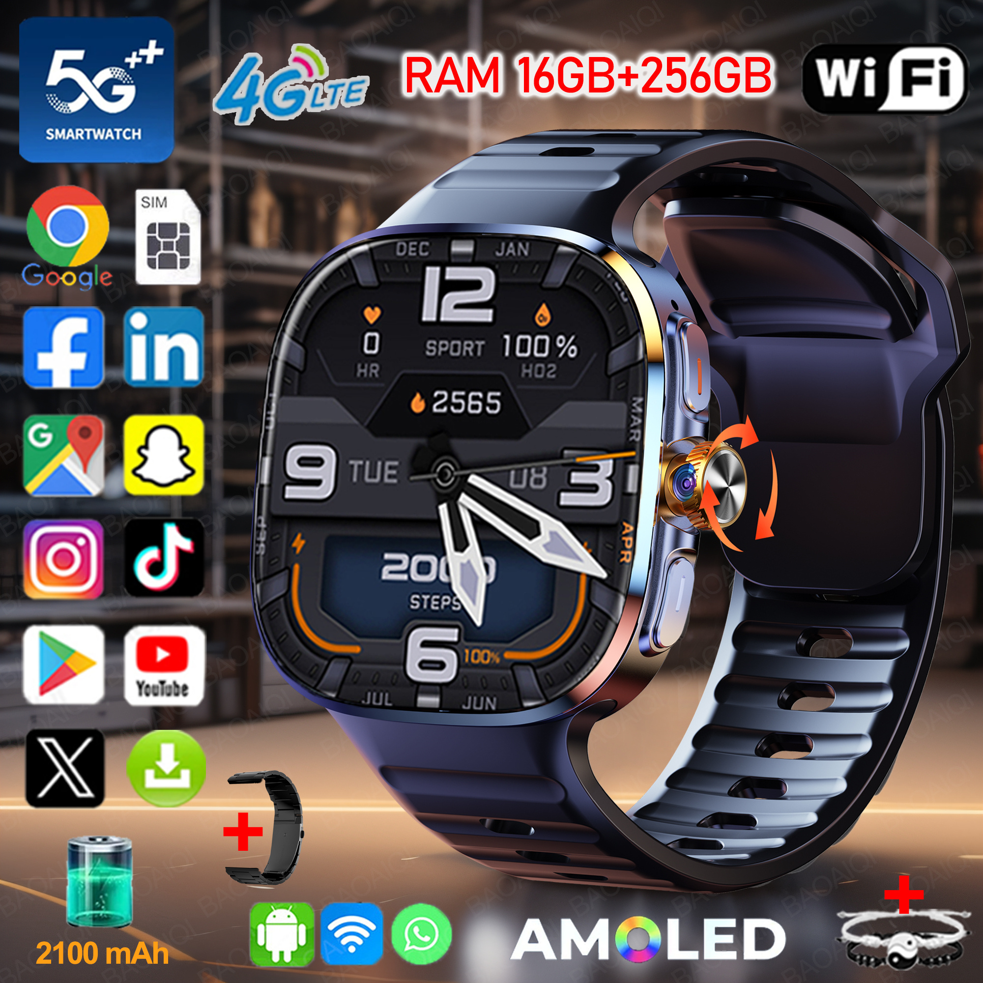 New Large Screen Smartwatch 4G - đánh giá và giá Compass Lensatic