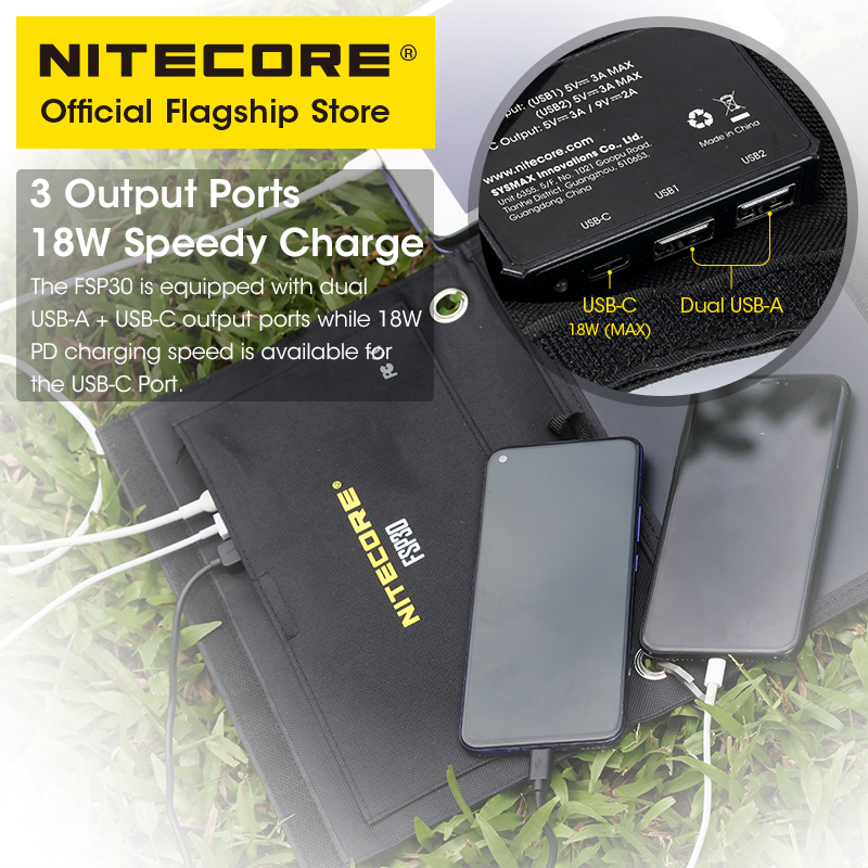 NITECORE FSP30 30W Portable So - đánh giá và giá Solar Emergency Charger