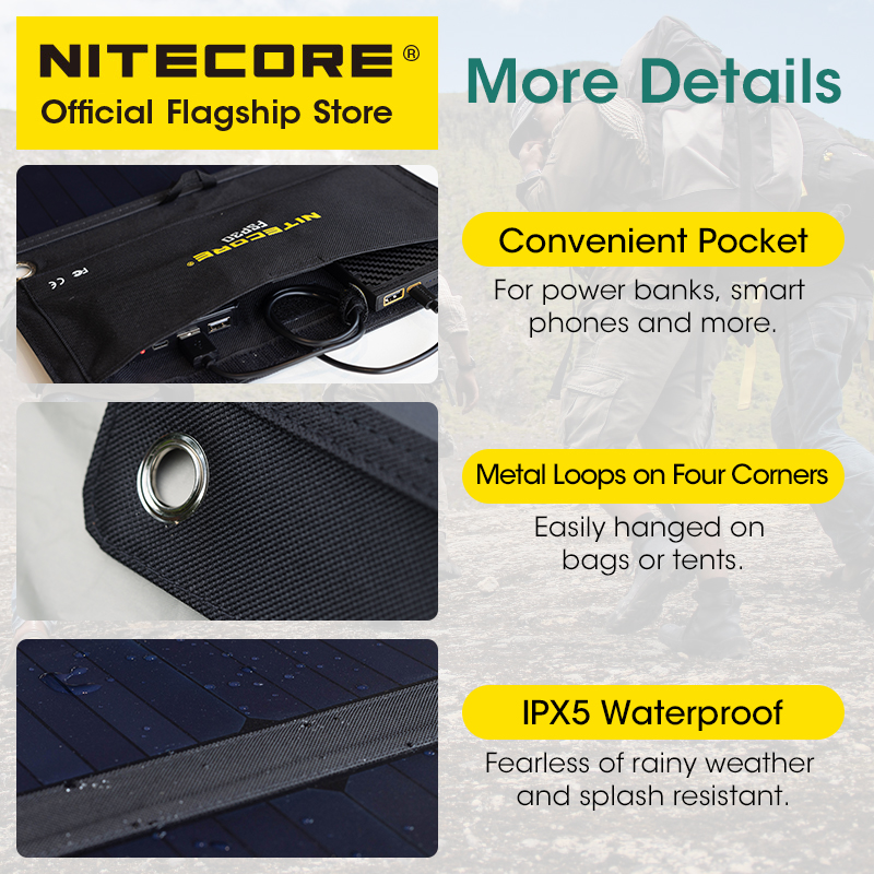 NITECORE FSP30 30W Portable So - đánh giá và giá Solar Emergency Charger