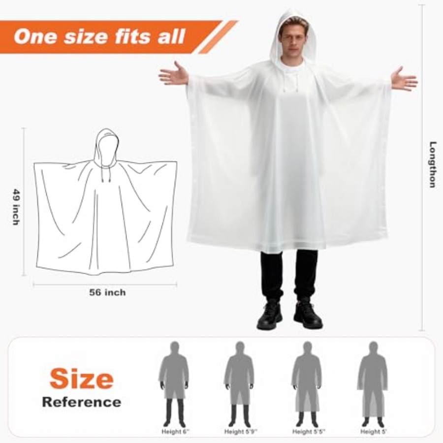 8 Pack Hooded Rain Ponchos for - đánh giá và giá Emergency Poncho Rain