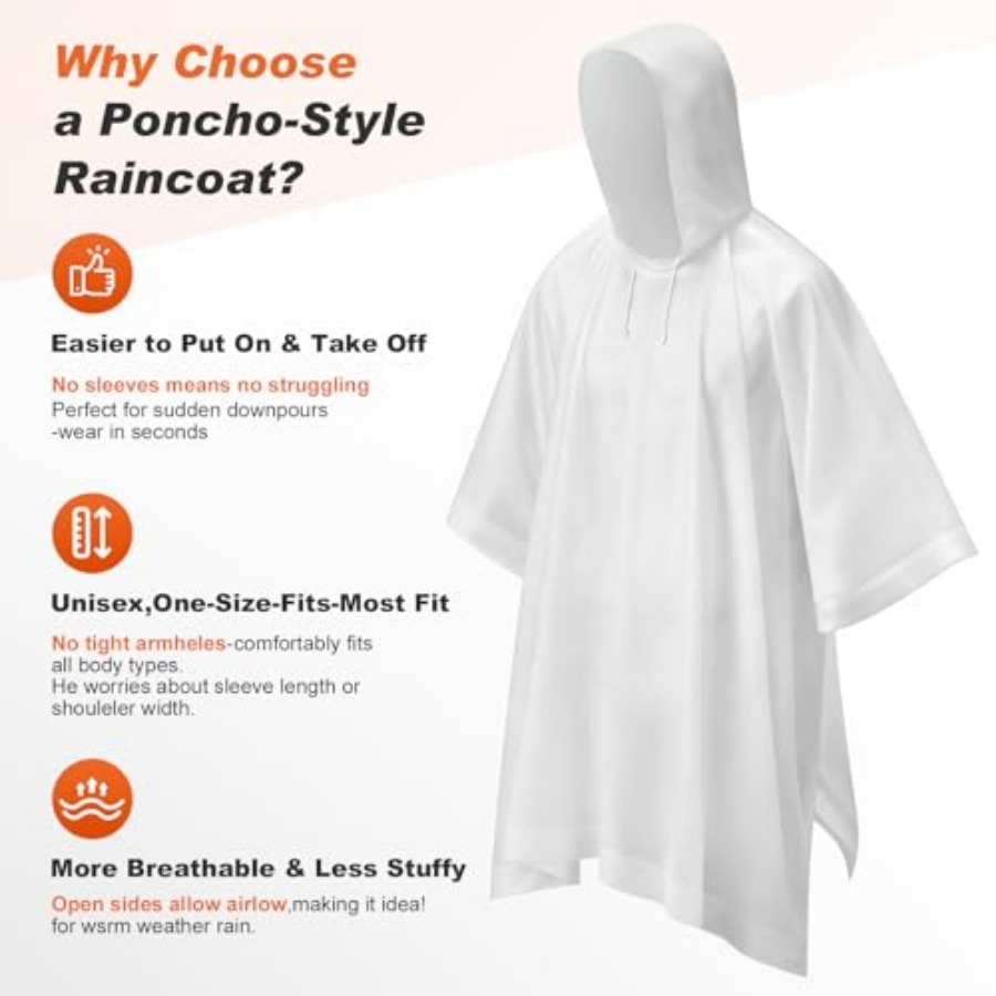 8 Pack Hooded Rain Ponchos for - đánh giá và giá Emergency Poncho Rain