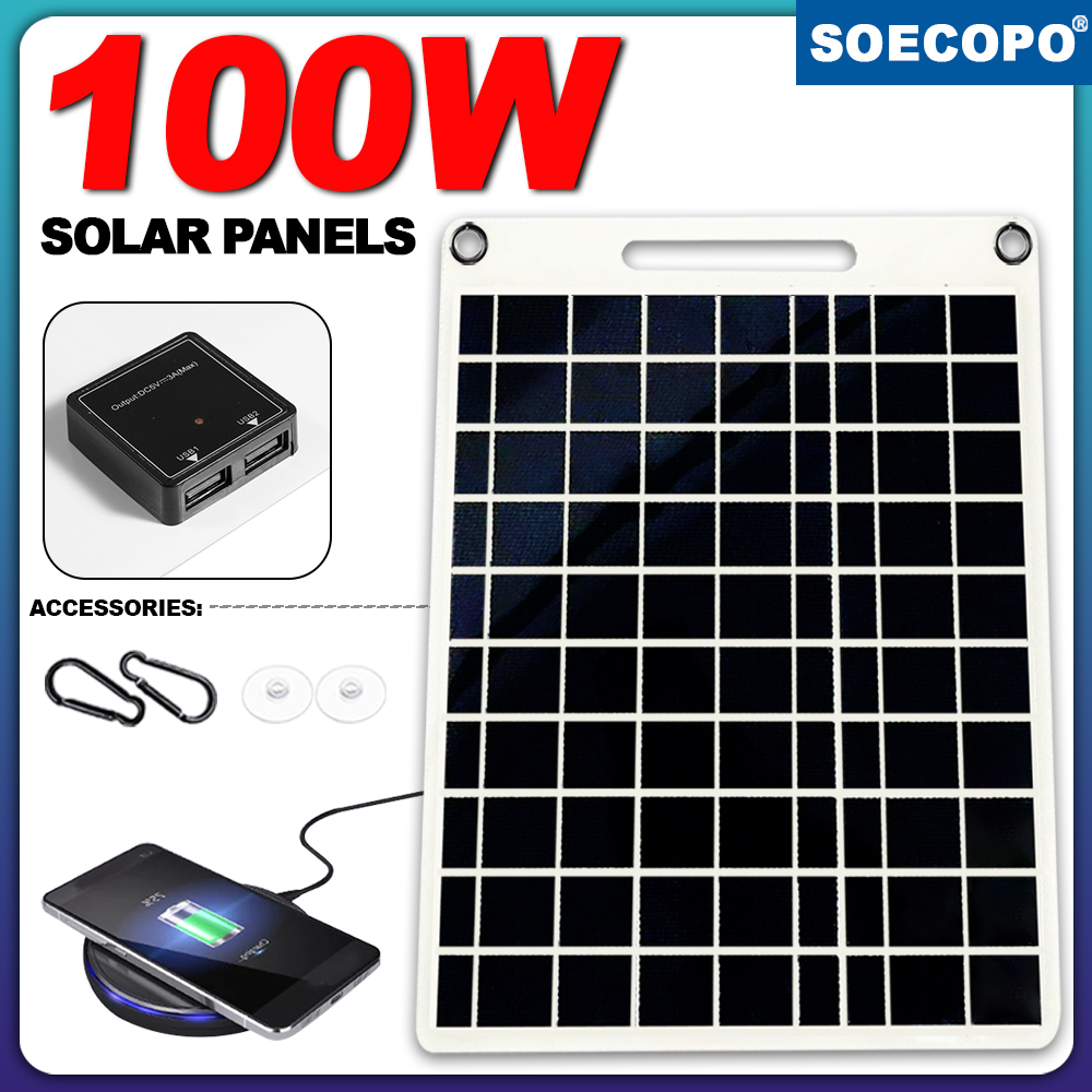 100W Waterproof Solar Panel Po - đánh giá và giá Solar Emergency Charger
