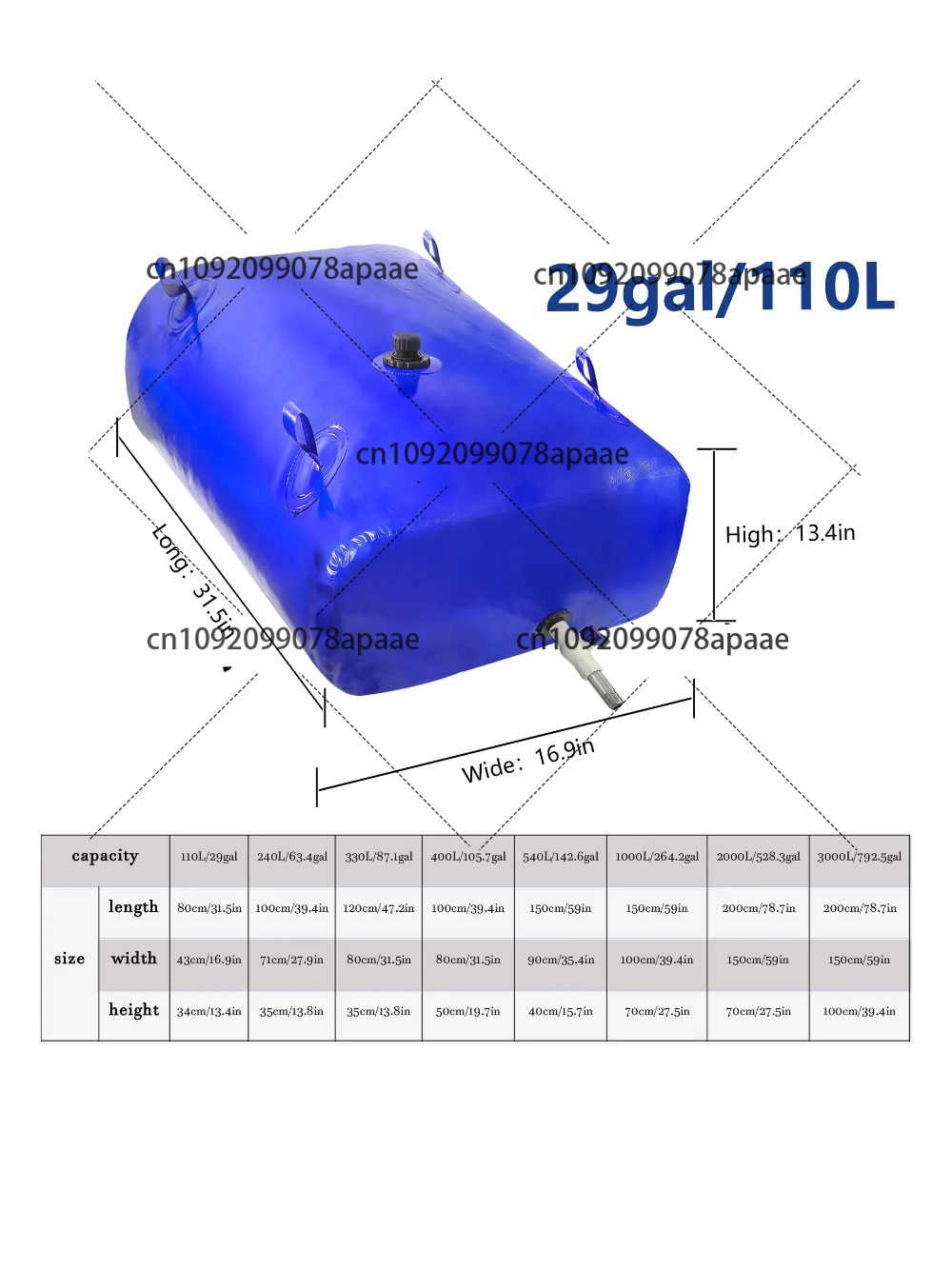 110L PVC Water Storage Bag, Po - đánh giá và giá Water Bag Collapsible